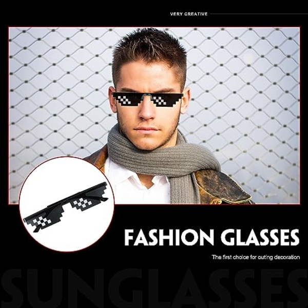 Pixel Mosaic Glasses Unisex Solglasögon UV-skydd Gamer Sun Gl