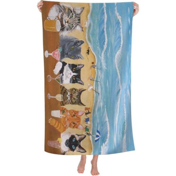 Kattestrandhåndklæde til Kvinder, Mikrofiber Strandhåndklæder til Voksne, Sød Personlig Strandhåndklæder i Bulk, Stor Ekstra Stor Strandhåndklæder Oversize Clearance