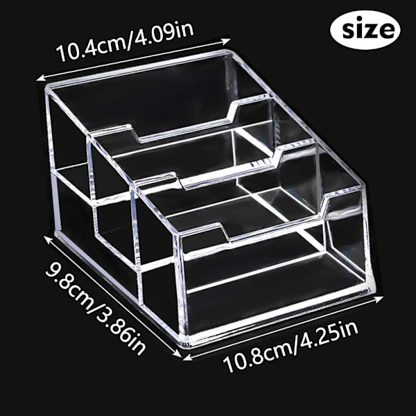 1 stk Akryl Kort Holder, 3 Rom Business Kort Display S