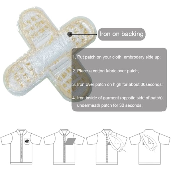Sy eller stryg på patches, 3 stk søde plaster-strygepatches til tøj, gul farve broderi patches til jakker, sjove design patches til jeans, Pat