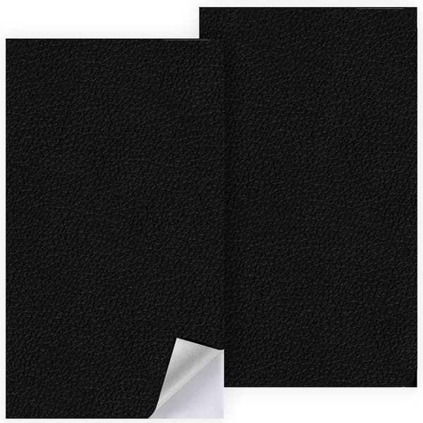 2-pak læderreparationslapper - kunstlæder, reparationslapper til møbler og bilsæder, 10×20 cm, sort