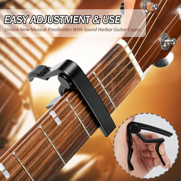 4-pack Capo, Gitarr Capo för Akustisk Elgitarr (Svart)
