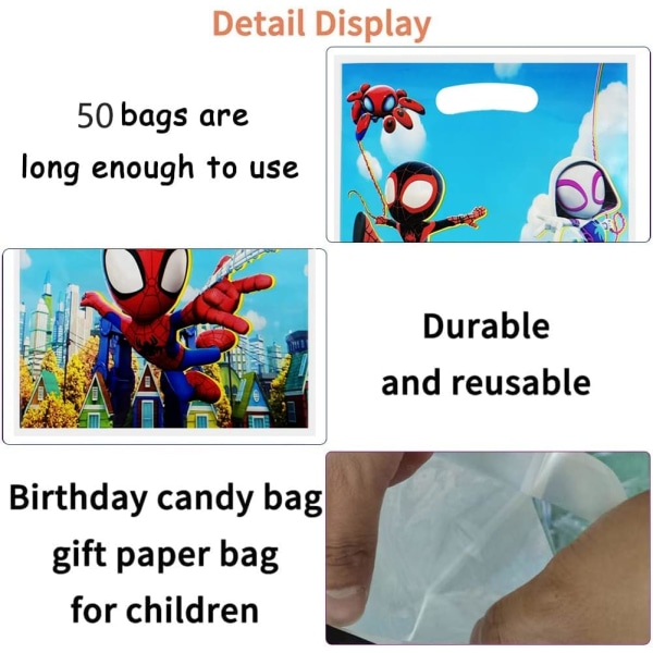 50 Spider-Man Bursdagsposer for Barn, Bursdagsposer for Gutter og Jenter