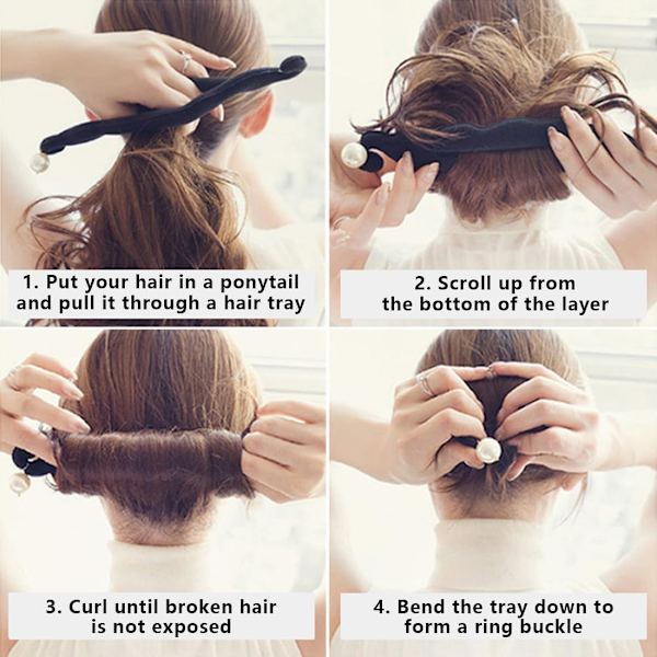 Set med 2 Hårflätade Verktyg, Frisyr Donut Bun Maker, Fashion H