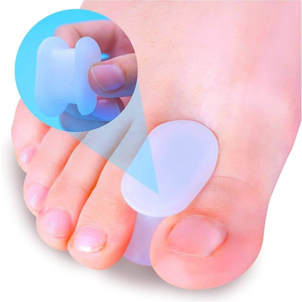 10 Pakke Tåspredere Separatorer, Hallux Valgus Korrigerende Gel Ortopediske Innlegg (1/2'' Tykk) for Hallux Valgus, Overlappende Tær - L Størrelse