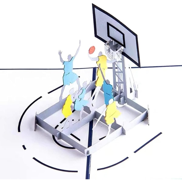 Slam Dunk Pop Up födelsedagskort Baskethälsningskort 3D Colla