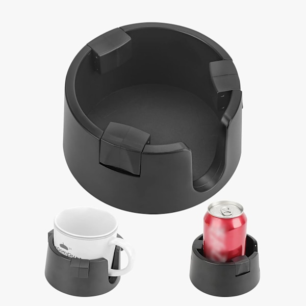 Anti-Spild Kopholder, Justerbar Indvendig Diameter Drikkeunderkop med Klistermærke, Drikkeholder til Hjemmekontor Udendørs (Sort)