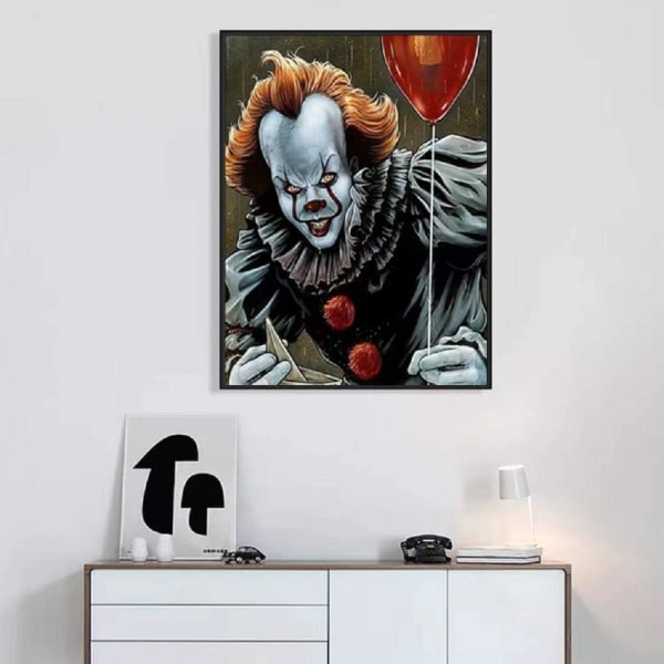 Full Diamond Painting Kit (Joker med en ballong) 30x40cm-5d Diy Di