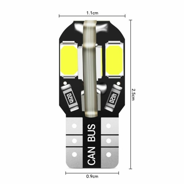 20 stk T10 194 LED Bilpærer, 192 LED Bilpærer, 168 LED Lyspære