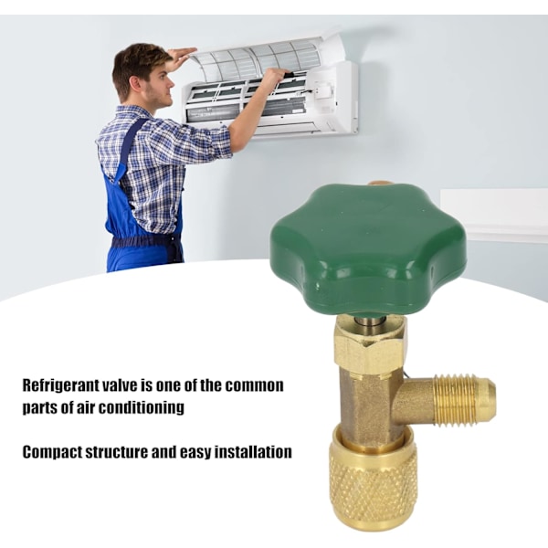 SAE 1/4in Kølemiddeltankventil, Aircondition Kølemiddelventil til Udskiftning Lækagesikker Airconditiondel
