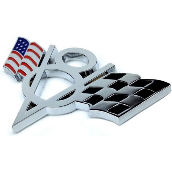 1 st 3D Metal v8 Us Flag Motorcykel Bil Sticker Logo Emblem Badge