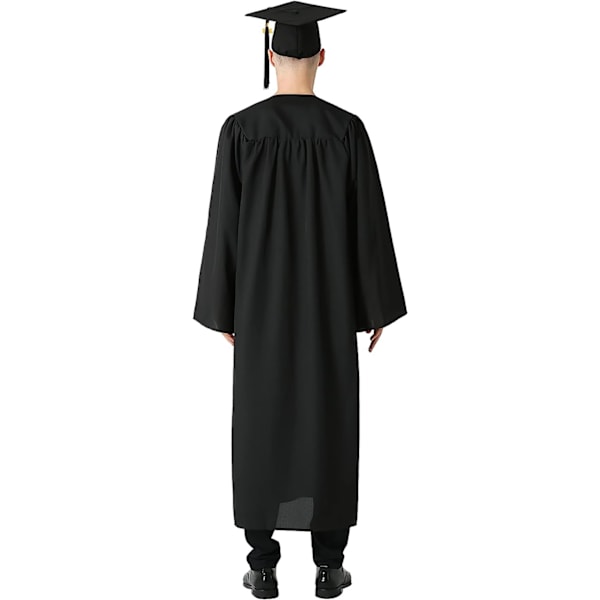XL Voksen Graduation Gown og Graduation Cap 2023 Sort Unisex Gra