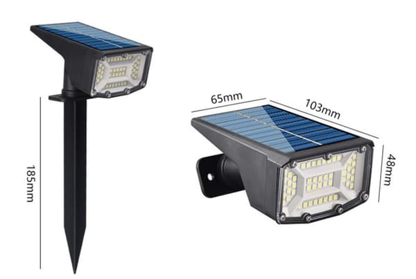 50 LED - 2 stk. Utendørs Solcellelys, IP67 Vanntett Solcellelampe
