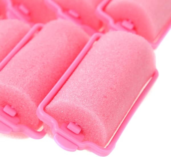 12 styck 63x32mm skumgummivalsar (rosa) flexibla hårstyling