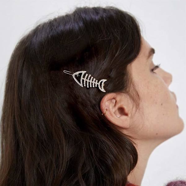Boho fiskebens hårklips pin krystall sideklips spange glitrende hårnåler gull rhinestone hårklips dekorative hårtilbehør