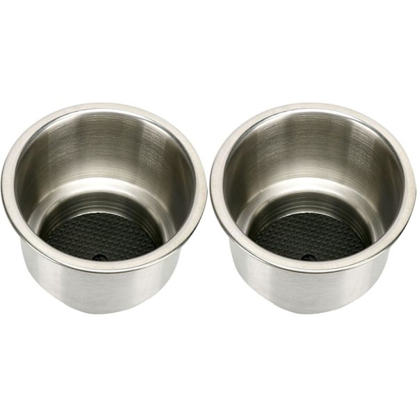 2 stk. Drikkeholder i rustfritt stål med drenering, koppholder for båt, bil og marine, båtkoppholdere for drikke, koppholder i rustfritt stål, marine