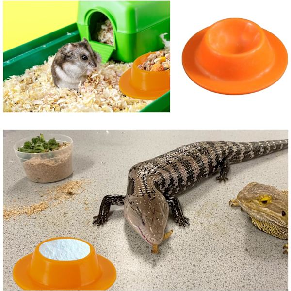 2-pack Leopard Gecko Mat Skål Gecko Kalcium Skål Gecko Mat Skål och Vattenmatningsskål Reptil Vatten Mat Skål Kalcium Skål för Skäggagam Ödla