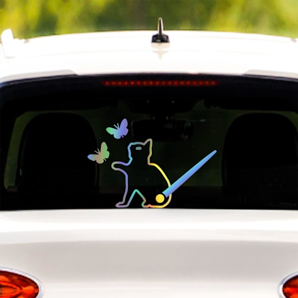 Lovely Cat and Butterfly Animal Car Sticker Funny Cat Moving Tail Waving Wiper Sticker Rear Window Wiper Decal Windshiel