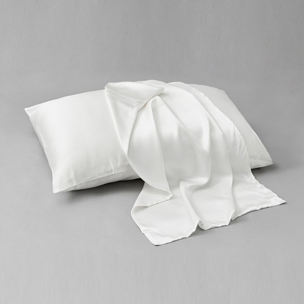 (Hvid), 2-delt satin pudebetræk sæt, silke pudebetræk, sengetøj,