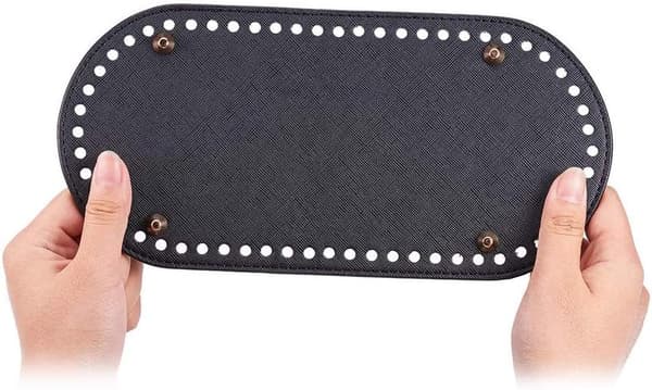 25x12x0,4cm Svart DIY Stickning Virkning Väskor Pu Läder Handväska Botten