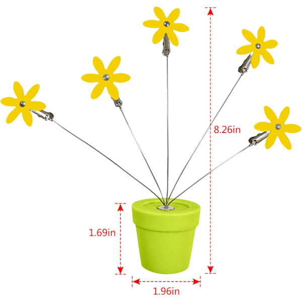 Søt Blomst Bordkort Memo Holder Stativ, 1 stk Fotoklips Holder Skrivebordsstativ for Memo Papir Notat Monmory Foto Julebryllupsutstilling med Blomsterpotte