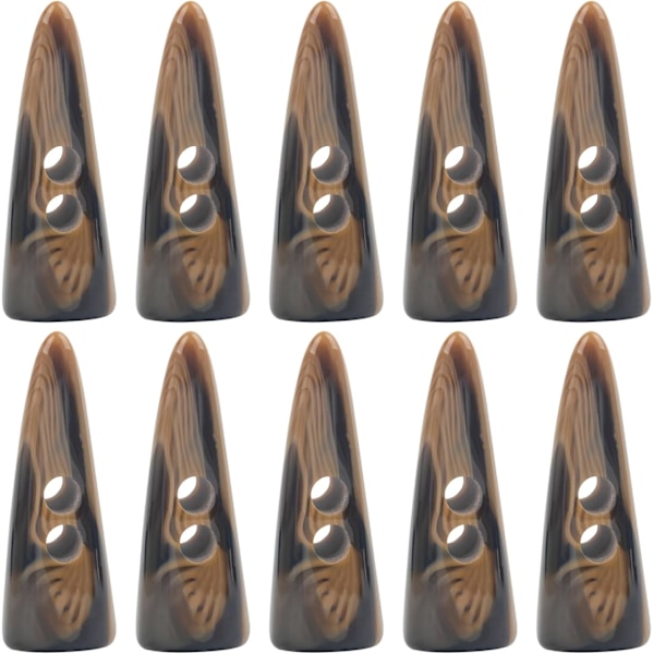 10-pakning Resin Knebelknapper Horn Tannform To Hull Knapp for Jakke Kåpe