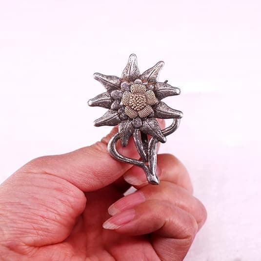 Edelweiss-merke metallnål brosjer for hatter