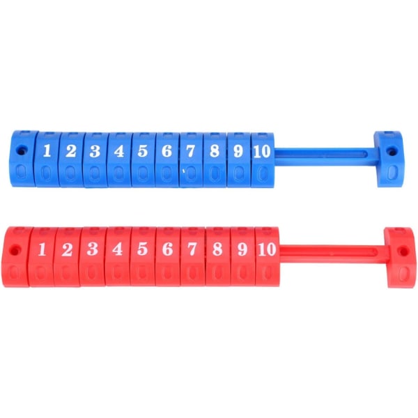 2 stk (rød+blå) bordfodboldtæller, 10 tal bordfodboldbordsresultat