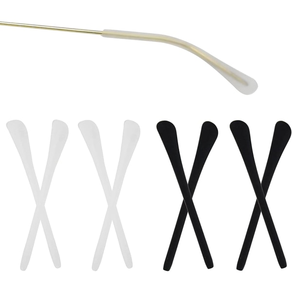 4 paria silmälasien päätä - Luistamaton silikoninen silmälasien korvakoukku