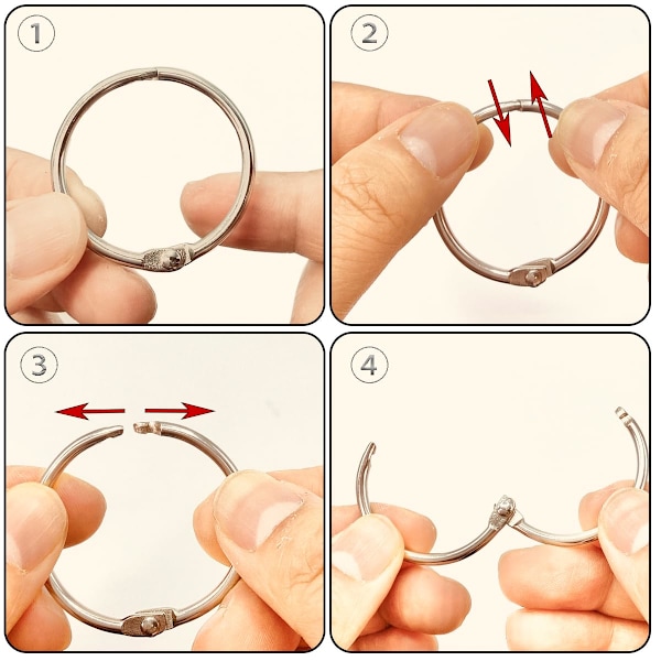 (40 stk.) Bogringe 20 mm Binderinge med metal enkelt hul punch. Forniklet stål papirringe metalringe til indekskort, flashkortringe, sølv