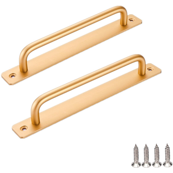 Sett med 2 håndtak - 128 mm aluminium legering låvedørhåndtak for skap
