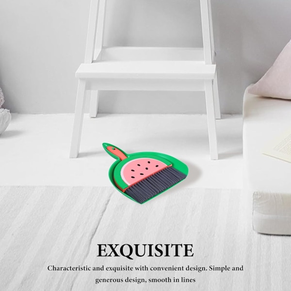 Lille fejebakke og børstesæt Vandmelon Mini fejebakke og børste Kost og fejebakke Lille rengøringskost Mini håndkost til bord Skrivebord Tastatur Kæledyr