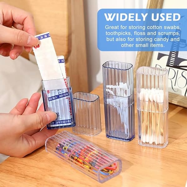 (Ljusblå, Transparent Vit) 2-pack Mini Bärbar Bomullsstav