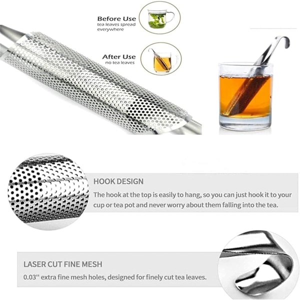 3-delat Set med Lösblad Teinfuser, Borste,