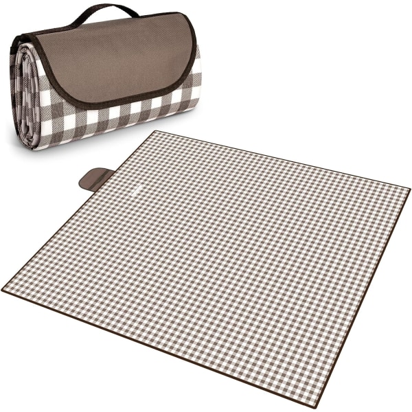 Piknik-peitto 200x200 CM ruskea, piknik-pöytäliina vedenpitävä