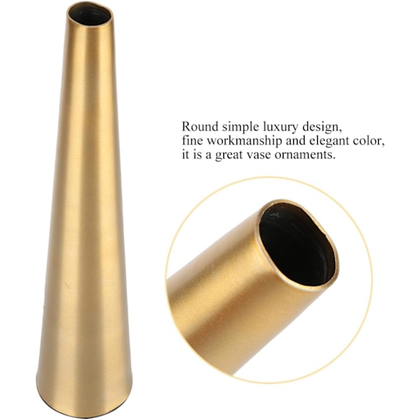 10,3 Tommer Gul Metal Vase, Rustfrit Stål Blomstervase Antik Konisk Vase Høj Vase til Bryllupsbord Midtpunkt Dekorationer