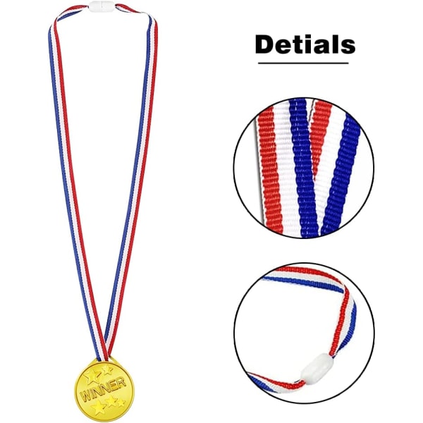 12 guldmedaljer för plastvinnare med bandhalsband för utställningar, Co