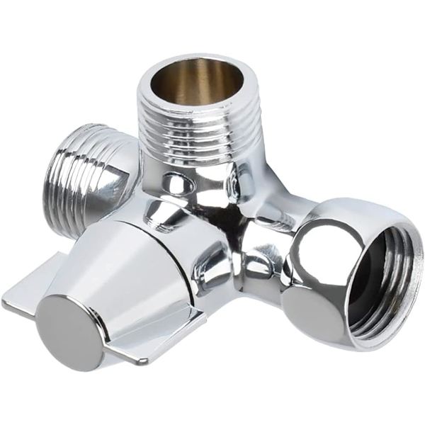 Solid Messing 3-Vejs Ventil, 3-Vejs Aflederventilkontakt, 3-Vejs Bruseraflederventil, G1/2\" Adapter 3-Vejs Ventil til Bruser, Håndbruser og Aflederarmbrusere