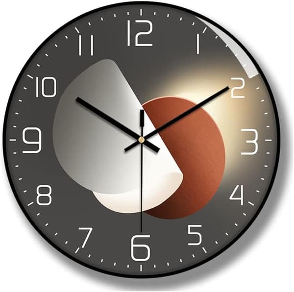 Relogeuhr Modern Tyst Väggklocka, 30cm Digital Väggklocka Rund