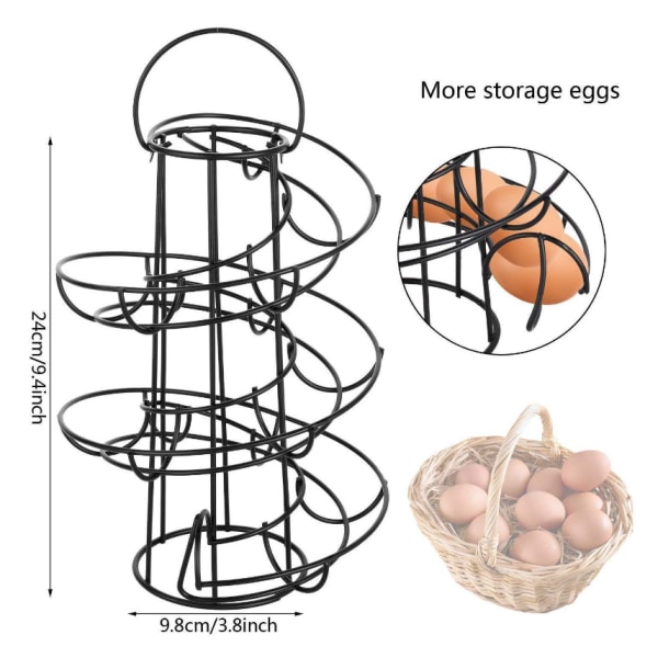 Kjøkken Creative Praktisk Egg Stativ Spiral Egg Basket