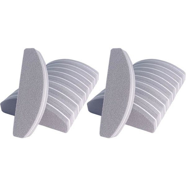 20 st Nagelbuffertar, Dubbelsidiga Nagelfilar Bufferblock 100/180 Grit Bärbara Tvättbara Sandpappersfilar Bågform (Grå)