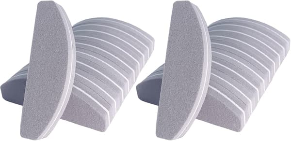 20 stk. neglebuffere, dobbeltsidige neglefiler bufferblokker 100/180 grit, portable vaskbare slipebufferfiler bueform (grå)