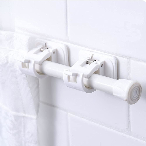 8 stk. Borrefrie Stangbraketter, Selvklebende Gardinstangbrakett, C