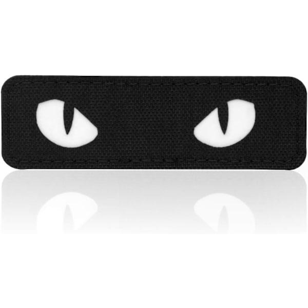 Katteøyne - Selvlysende - Morale Patches Taktisk Patch Militær Kamp Krokfester (Svart - GITD)