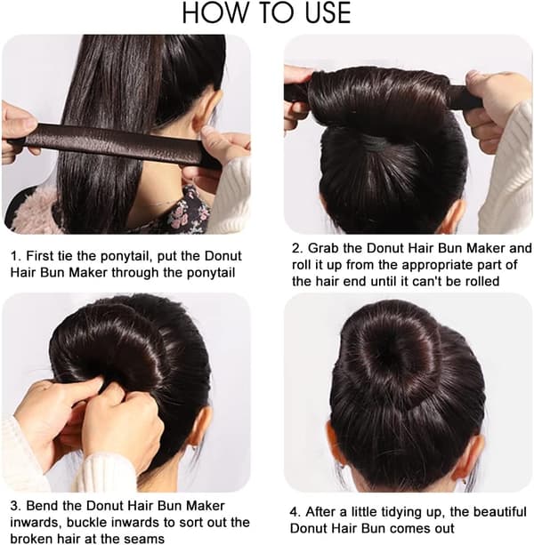 2 stk Donut Bun Maker, Twist Bun, for Hodebånd Magic Chignon Hår