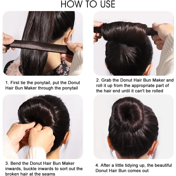 2 stk. Donut Bun Maker, Twist Bun, til Pandebånd Magic Chignon Hår