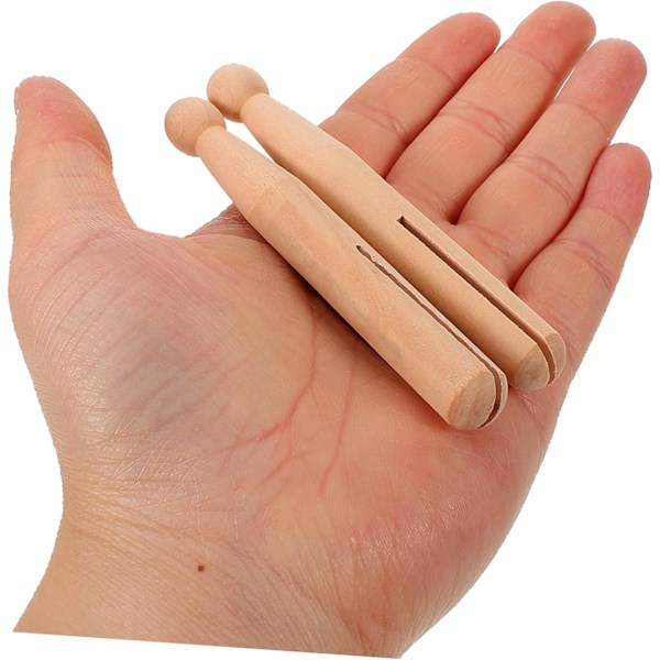 10 st Träklädnypor Runda Träklädnypor DIY Trädockspinnar Hantverk Målning Ornament