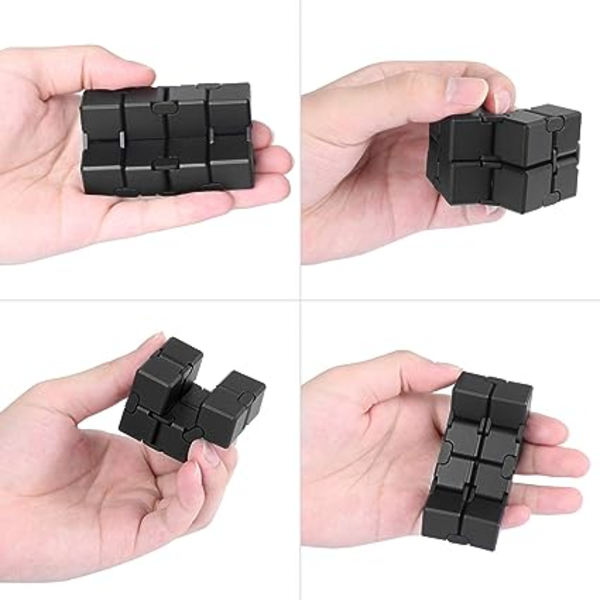Infinity Cube Legetøj Decompression Cube (Sort), Fidget Finger Legetøj S