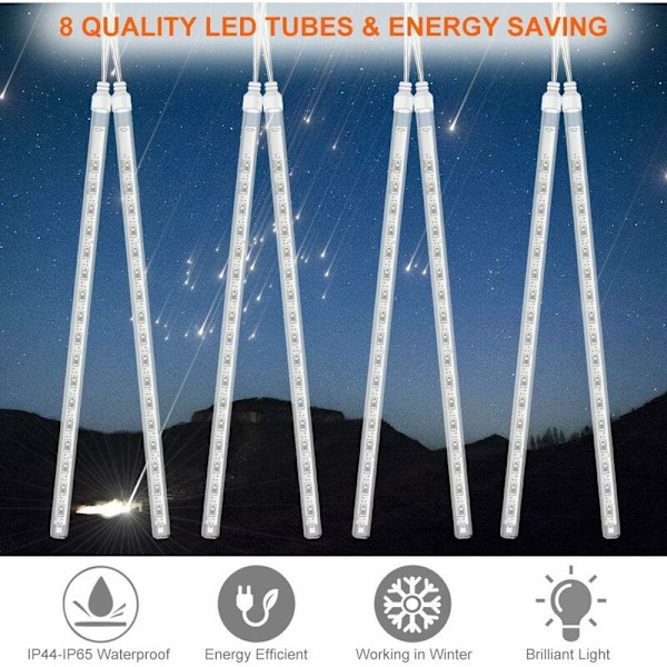 (Valkoinen) LED-Meteorisuihkulämpötilan kestävä valaistus, ulkokäyttöön