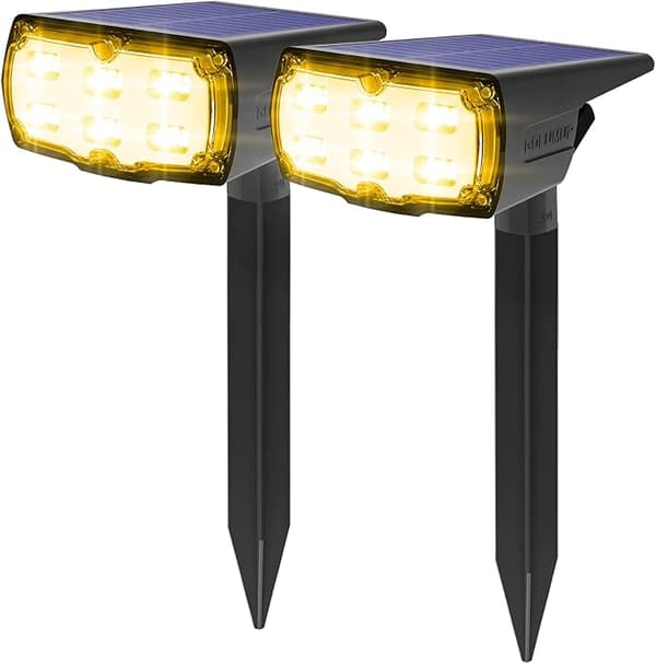 50 LED - 2 stk. Utendørs Solcellelys, IP67 Vanntett Solcellelampe